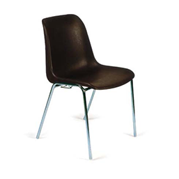 Chaise empilable en polypropylène à coque vissée - HELENE - 17 coloris - Piétement chromé ou époxy noir_0