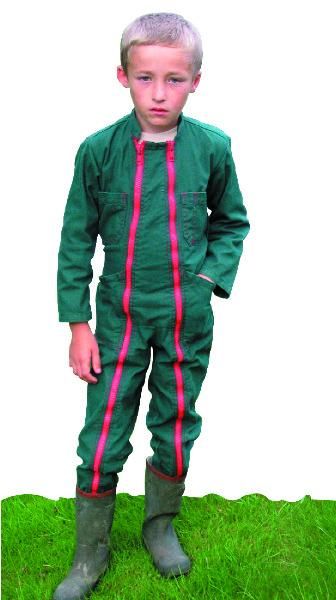 COMBINAISON COTON MAJ. VERTE 2F/ROUGE TAILLE 10ANS