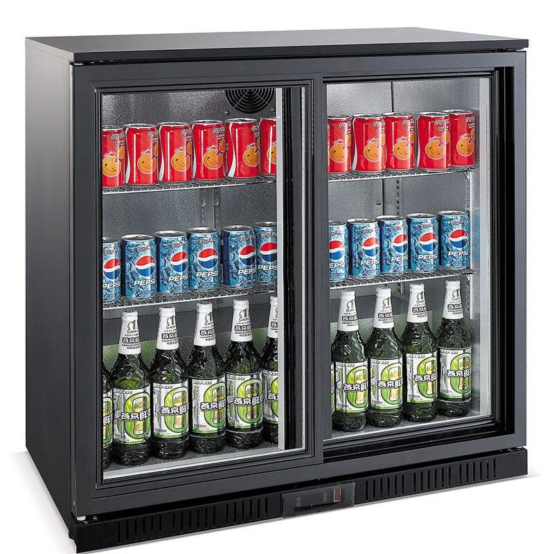 COMBISTEEL - Arrière bar réfrigérée noir 2 portes coulissantes - noir acier 7422242946978_0