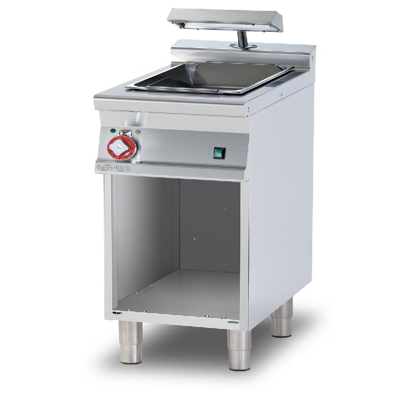 Conteneur chauffant infrarouge monophasé sur compartiment ouvert. Cuve 30,5×51×16,5 cm avec fond perforé. Dimensions 40×70,5×90 cm. Modèle BS-7_0