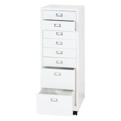 Décoshop26 - Caisson à tiroirs meuble de bureau 115 x 40 x 41 cm 8 tiroirs en acier blanc 04_0008263 - blanc 3000262512614_0