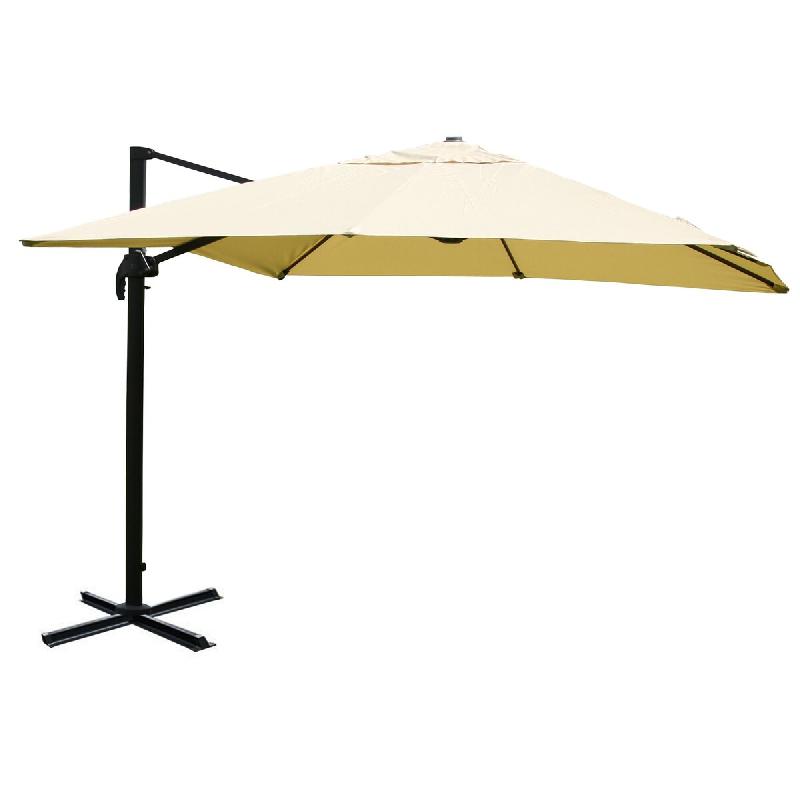 Décoshop26 - Parasol professionnel restaurant pour jardin terrasse, 3x4m (Ø5m) polyester aluminium/acier 26kg crème sans support, 04_0003311 - beig_0