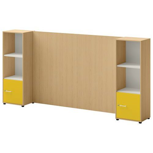 ENSEMBLE MEUBLE TV ET RANGEMENT IVO N°3 CHÊNE/PORTE JAUNE - QUADRIFOGLIO