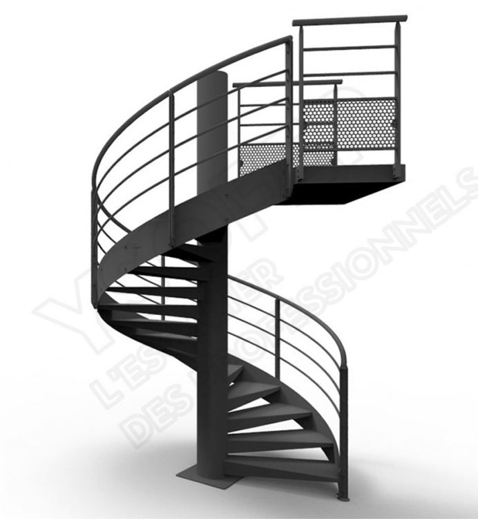 Escalier hélicoïdal Ysotube - Ysofer Esca - Passage 1UP ou 2UP - Utilisation extérieure - Finitions variées_0