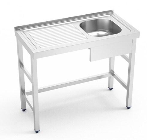 FRICOSMOS COMERCIAL ALFER - Évier avec support, cuve à droite et égouttoir à gauche. 100x50x85 cm - inox FRFRI001D-1_0