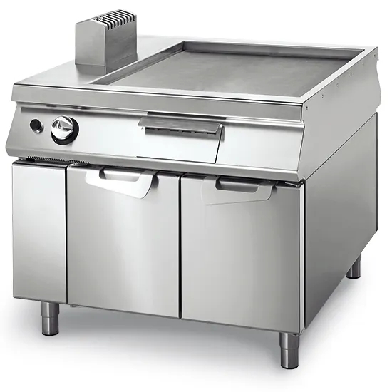 Fry-top gaz chromée sur coffre lisse VIRTUS VS110100FTGC_0
