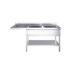 GGM Gastro Plonge Inox 2 bacs avec passage lave-vaisselle - P 700 - GGM longueur 2000mm - 4063326195719_0