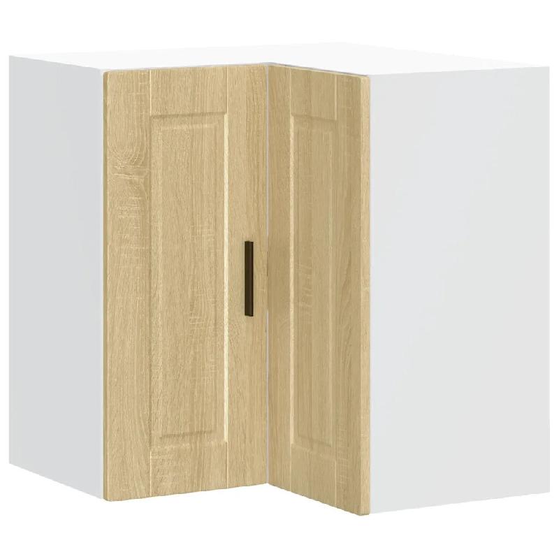 Helloshop26 - Armoire d'angle murale cuisine design moderne 57 x 57 x 60 cm optimisation espace en bois d'ingénierie chêne sonoma 02_0050405 - Bois_0