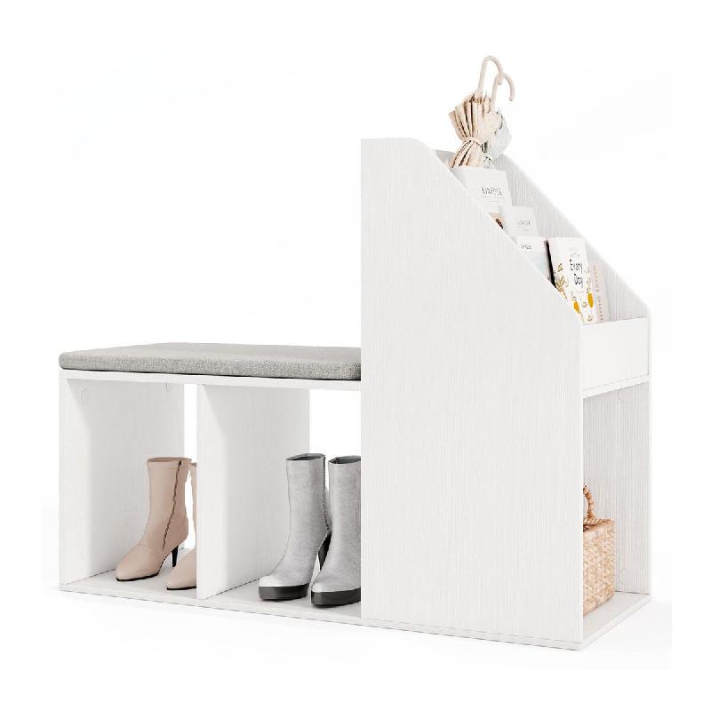 Helloshop26 - Banc de rangement à chaussures avec coussin amovible 97 x 40 x 79 cm assise confortable design moderne en panneau 20_0010575 - 30002262_0