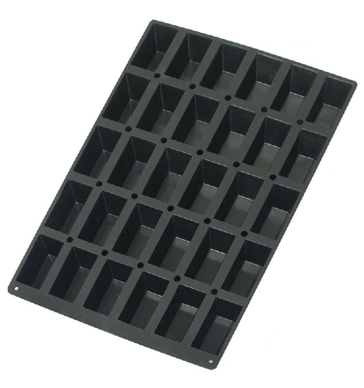 LACOR Moule en silicone platine NOIR 60x40 pour MINI CAKE 30 cavités 99x49x30 mm, 110 ml - silicone 66769_0