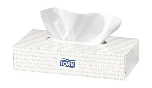 LOT DE 10 - TORK MOUCHOIRS DOUX BLANCS F1, PREMIUM, 2 PLIS, 100 FEUILLES