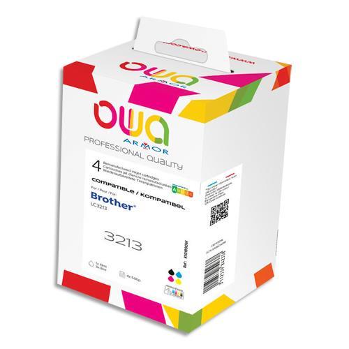 PACK DE CARTOUCHES OWA - COMPATIBLES JET D'ENCRE NOIR + COULEURS BROTHER LC3213XL K10199OW