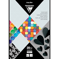 PAPIER NOIR, BLOC DE 20 FEUILLES 120G/M2 AU FORMAT 21X29,7CM - LOT DE 10
