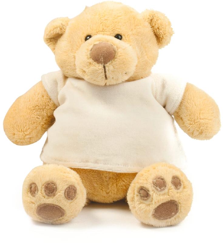 Peluche Ours Honey - Réf: MM21 - 100% polyester - T-shirt velours écru - Marque Mumbles_0