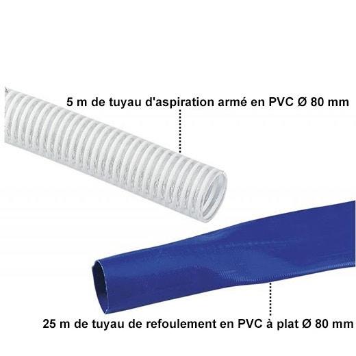 R12 kit tuyaux aspiration et refoulement pour motopompe thermique SDMO - diamètre 76 mm - 11581605_0