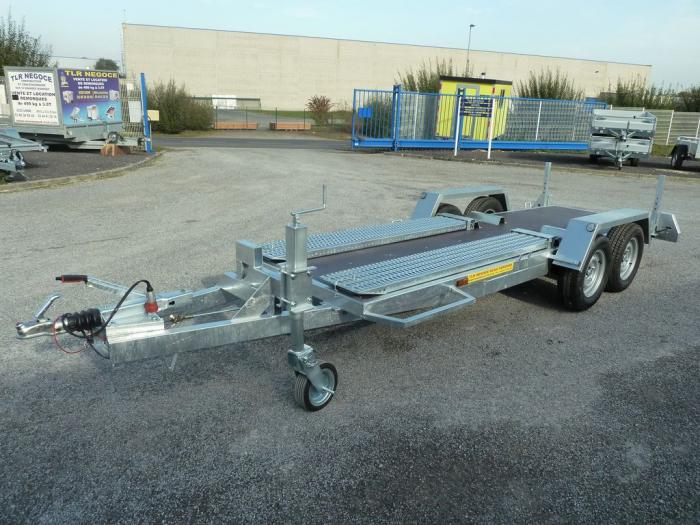Remorque porte-engins VSN - 2T - 4m - 2 essieux - châssis galvanisé et rampes acier_0