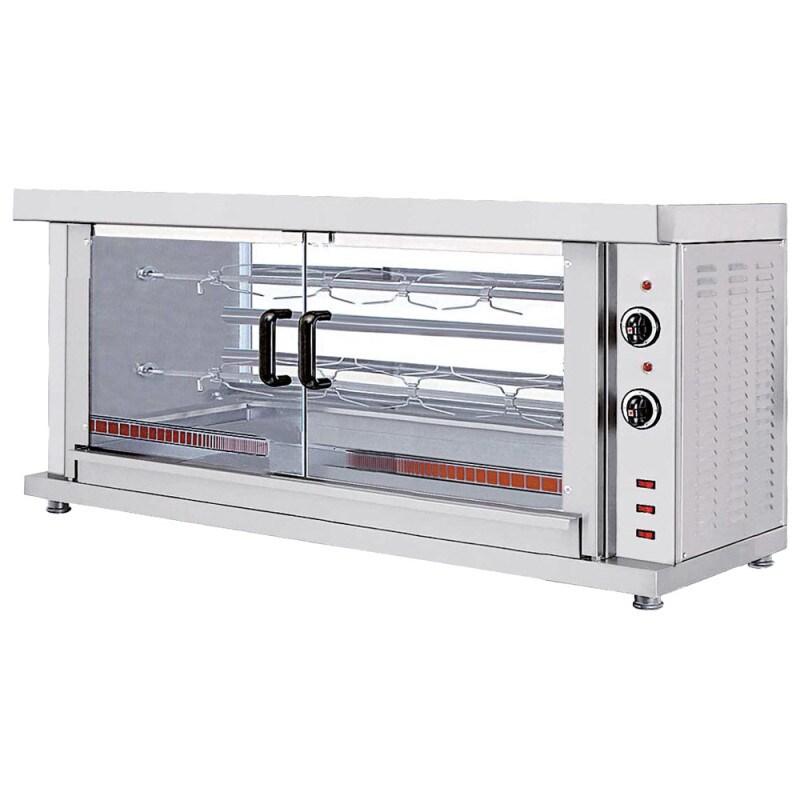 Rôtissoire à poulets électrique avec éclairage, 2 broches pour 8-10 poulets 1320x460x660 mm - VIRTUS - 0615402776738_0