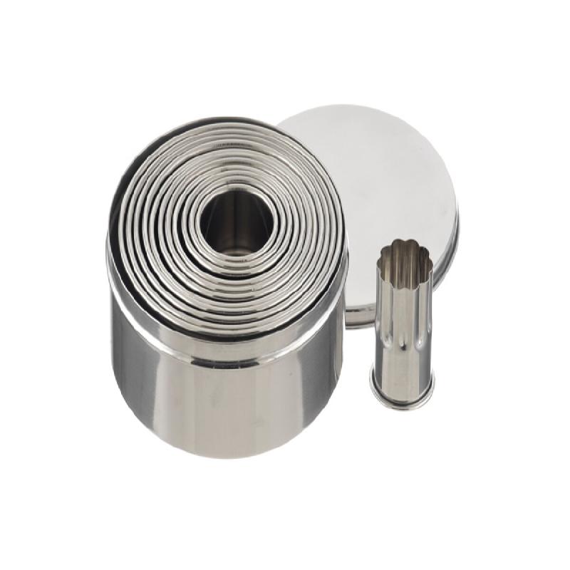 Schneider Emporte-pièce - Ensemble rond, cranté, 12 pièces, acier inoxydable, épaisseur du matériau : 0,4 mm - inox 199513_0