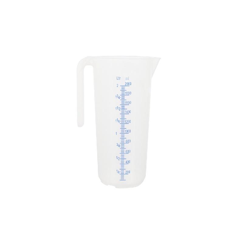 Schneider - Tasse à mesurer, 2,0 l, échelle embossée, lettres bleues, poignée ouverte - blanc plastique polypropylène 206013_0