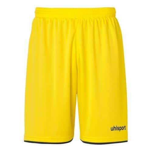 SHORT CLUB - UHLSPORT - JAUNE CITRON/NOIR