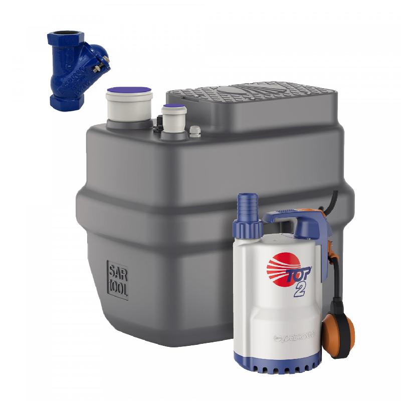 Station de relevage 100L Pedrollo SAR100TOP2 Vortex - 220V avec clapet anti-retour - Débit 6 m³/h_0