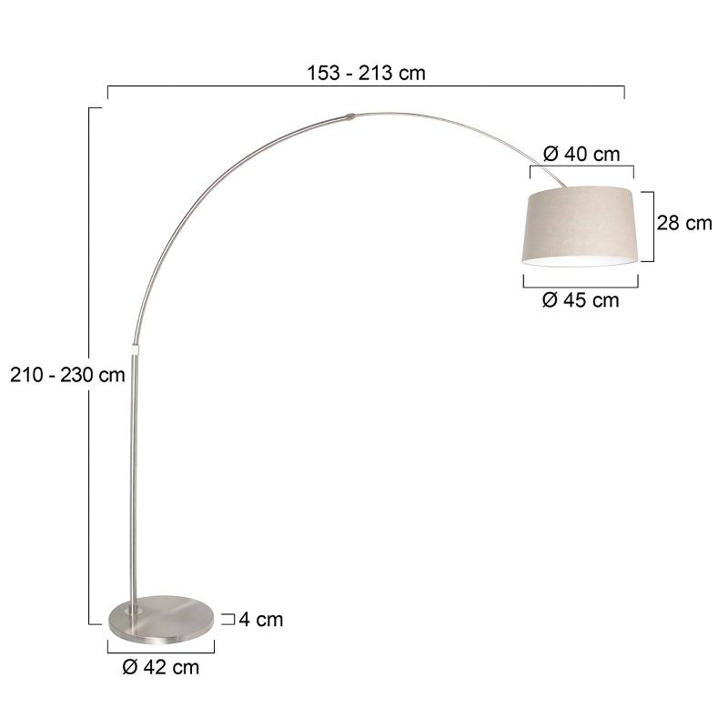 STEINHAUER LAMPADAIRE ARQUÉ SPARKLED LIGHT ARGENTÉ/BOUE