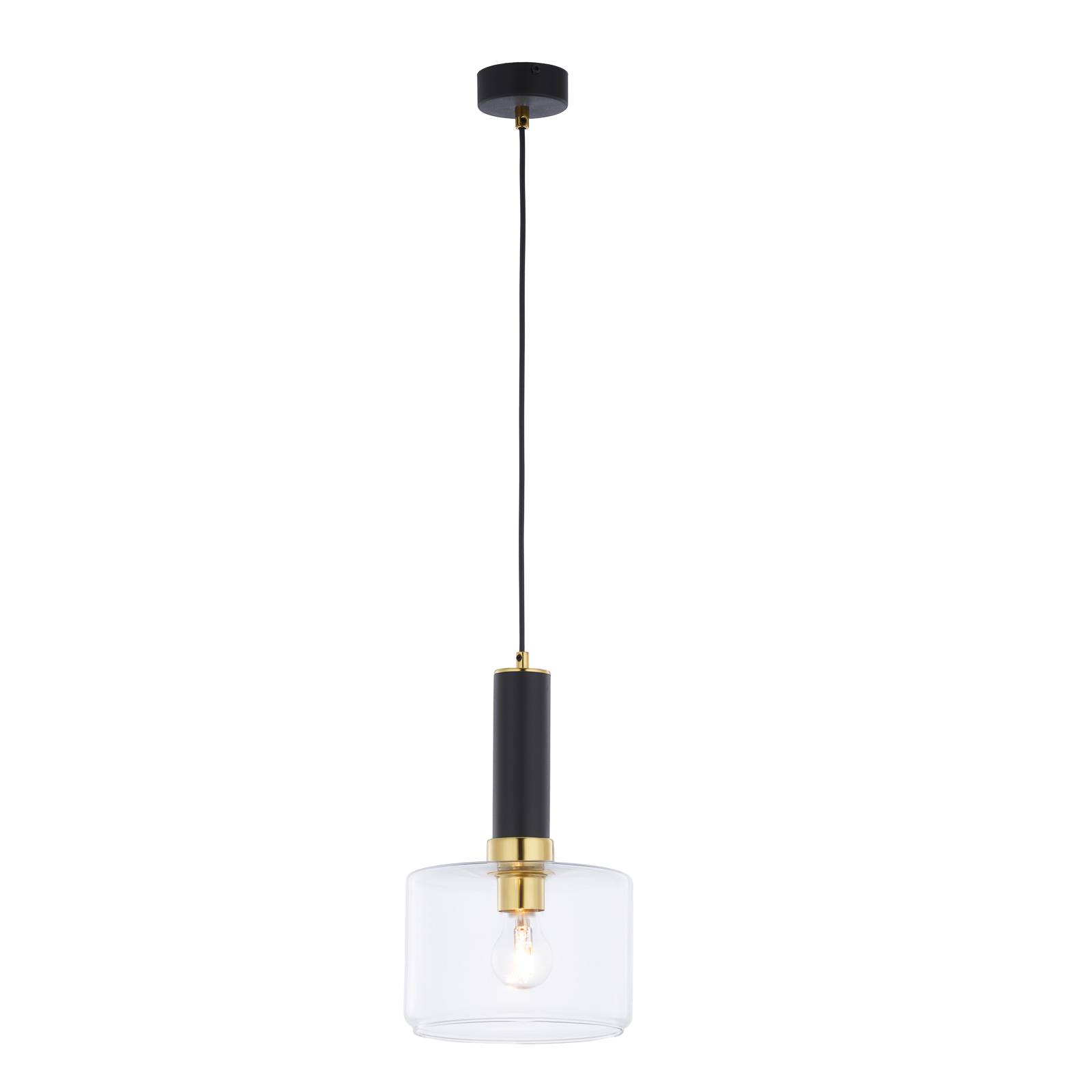 JUPITER SUSPENSION VIVA, TRANSPARENT/NOIR/LAITON, À 1 LAMPE