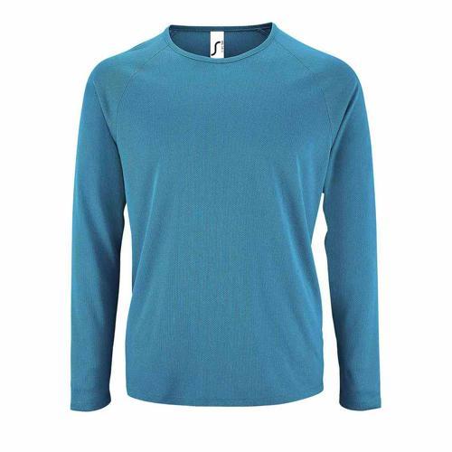 TEE-SHIRT PERSONNALISABLE MANCHE LONGUE DESPORT HOMME EN POLYESTER AQUA