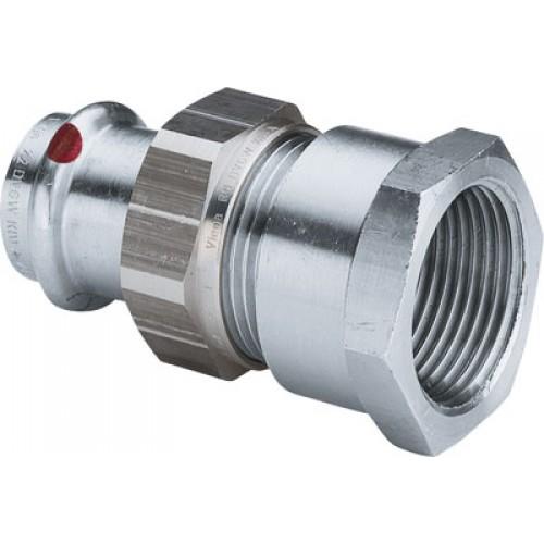 UNION 3 PIÈCES ÉLECTROZINGUÉ FEMELLE Ø 18 À SERTIR TARAUDÉ FEMELLE 15/21 VIEGA