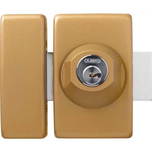 VERROU AVEC CYLINDRE ET BOUTON - 45 MM + CONTRE PLAQUE - BRONZE -VEC-S ABUS
