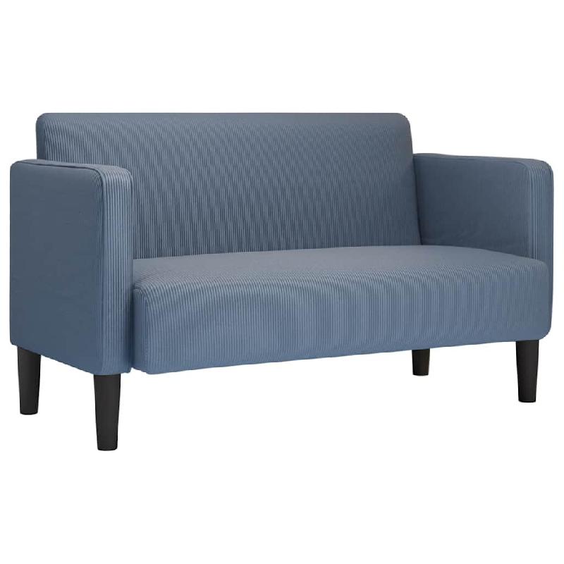 VidaXL Canapé causeuse bleu 109 cm tissu velours côtelé Modèle Tervonia - 4100525_0