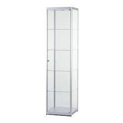 Vitrine Colonne Argent Eclairée 50x50x200cm SARAZINO Vitrines - 3701478500425_0