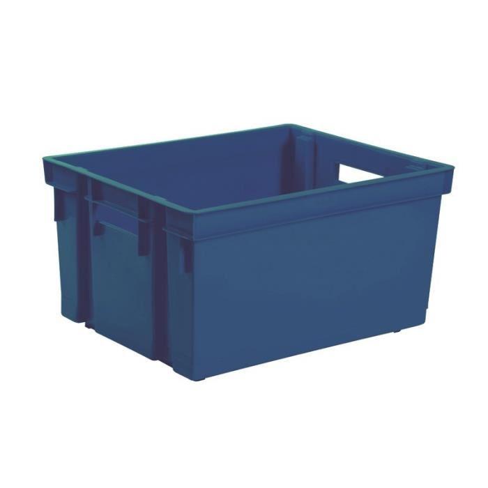 EDA Bac de rangement manutention - 20 L - Gris - avec 2 poignées robustes, emboîtable et superposable_0