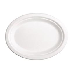 Assiettes ovales compostables en bagasse Fiesta Compostable 316mm (lot de 50) - VEFC535_0