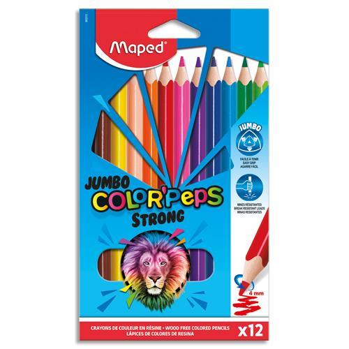 BOÎTE DE 12 CRAYONS DE COULEUR MAPED JUMBO COLORPEPS STRONG GREEN