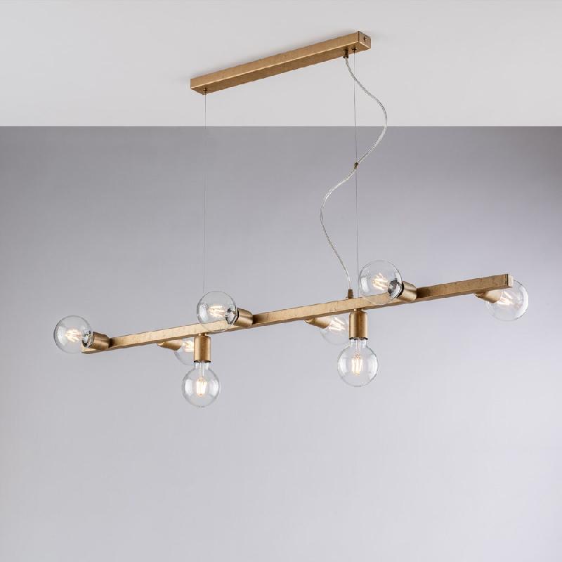 Bonetti Illumina Fabian Suspension en fer laqué noir et doré 8 lumières L.121x16 BL293-8-OR - doré 8050713219741_0