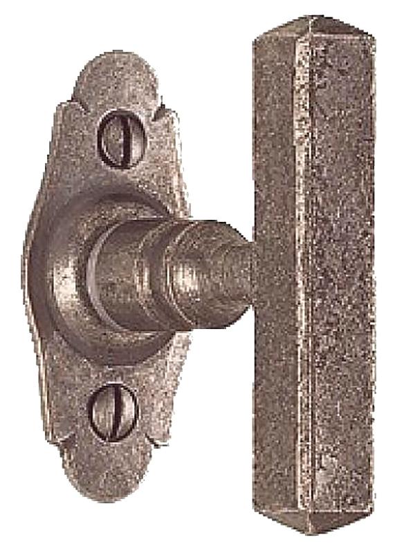 BOUTON SUR PLATINE BELLAC FER CÉMENTÉ PATINÉ VERNI - BOUVET - BO48PB7032