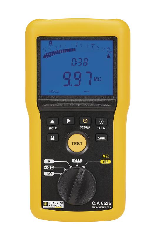 CHAUVIN ARNOUX - CA 6536 - Contrôleur d'isolement à tension d'essais programmable 10V-100V, 20 Gohm, Boîtier IP54_0