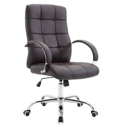 CLP Fauteuil de bureau Mikos en similicuir Marron - marron polyester 19410403_0