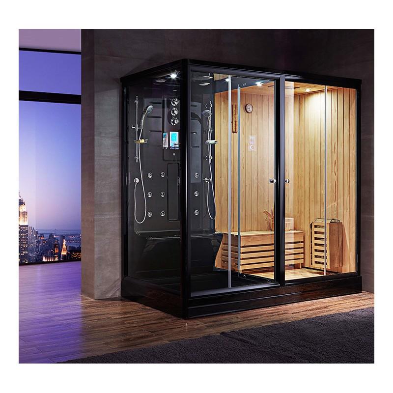 COMBI SAUNA DOUCHE HAMMAM BOREAL® SH220-D BLACK EDITION - DROITE_0