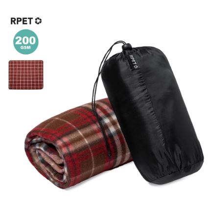 Couverture en polyester chaud RPET 200g/m2 - Barzagli 20334 - Motif tartan bicolore doux - 120x150cm_0