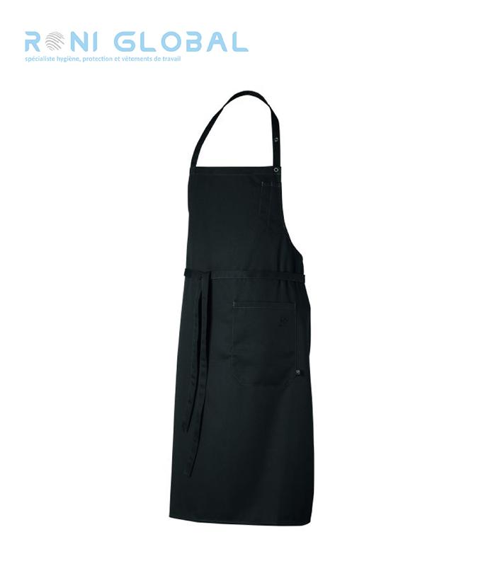 Tablier de service à bavette unisexe réglable - Tencel, polyester et Seaqual - 2 poches - DAX ROBUR_0