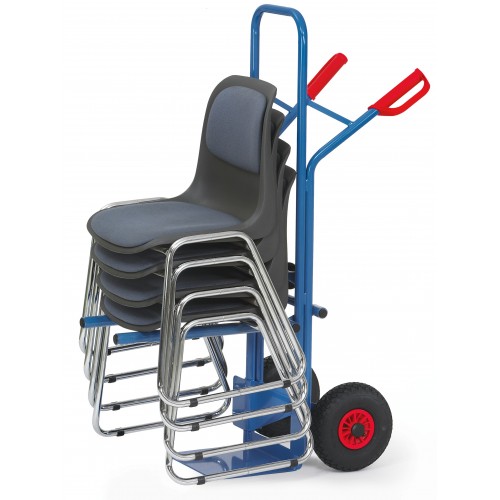 Diable pour chaises - Support escamotable - Transport de chaises empilées_0