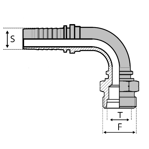 Embouts DIN Série L - Légère - Cône 24° - Mâle - 90° (CEL90) - SEMAL90618_0