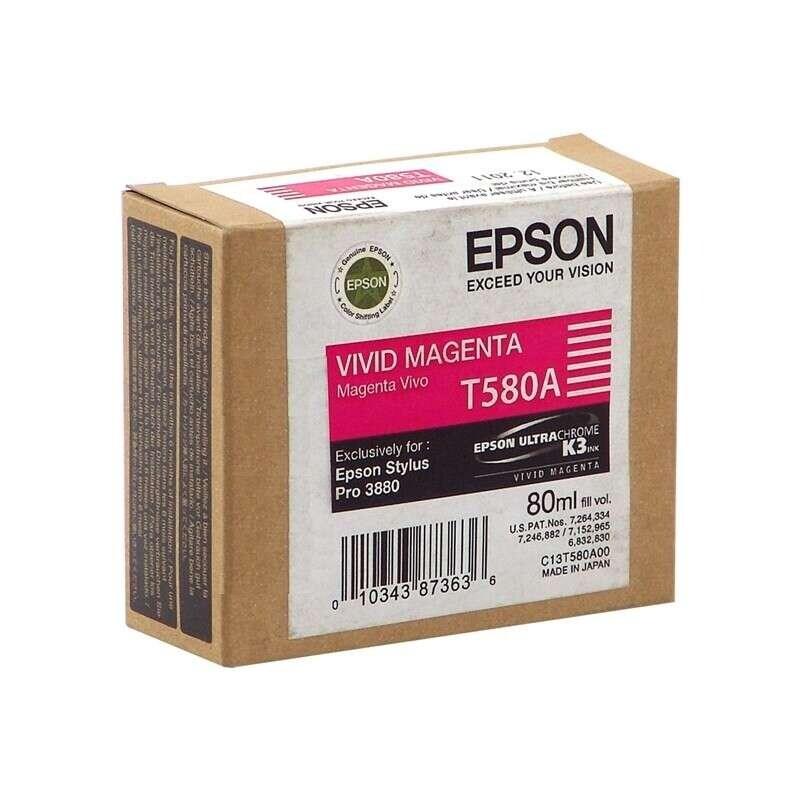 EPSON T580A Magenta a vécu la Cartouche d'encre d'origine - C13T580A00 - magenta C13T580A00_0