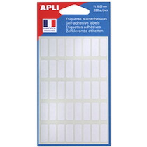 APLI ETIQUETTE MULTI-USAGES, 8 X 20 MM, BLANC - LOT DE 25