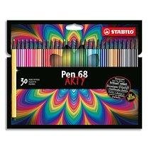 ETUI CARTON 30 FEUTRES DE DESSIN PEN 68 ARTY, POINTE OGIVE MOYENNE, TRACÉ 1 MM, COLORIS ASSORTIS