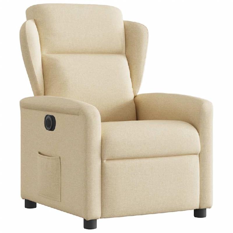 Fauteuil inclinable électrique Crème Tissu Modèle Zerviane - 8721102961045_0