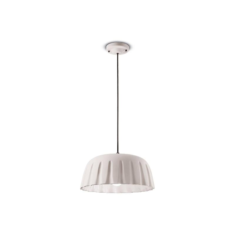 FERROLUCE SUSPENSION MADAME GRES CÉRAMIQUE HAUTEUR 18 CM, BLANC