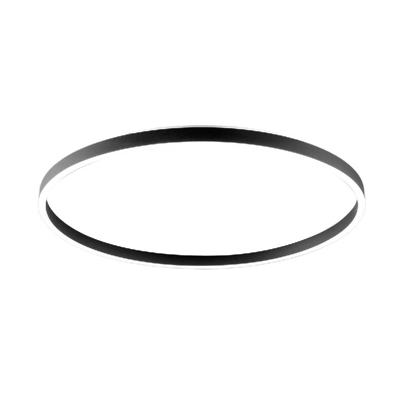 Gea Luce Plafonnier Aela P/G En Aluminium Noir Satiné 60W+12W Led Intégrée Double Emission 3800Lm Dimmable Coupe De Phase - Gealuce - AELA P/G - NERO_0